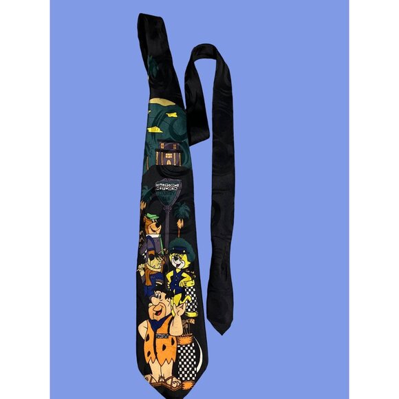 Cartoon Network Country Club Fred Flintstone Yogi Bear Top Cat Necktie Vintage - Picture 2 of 7
